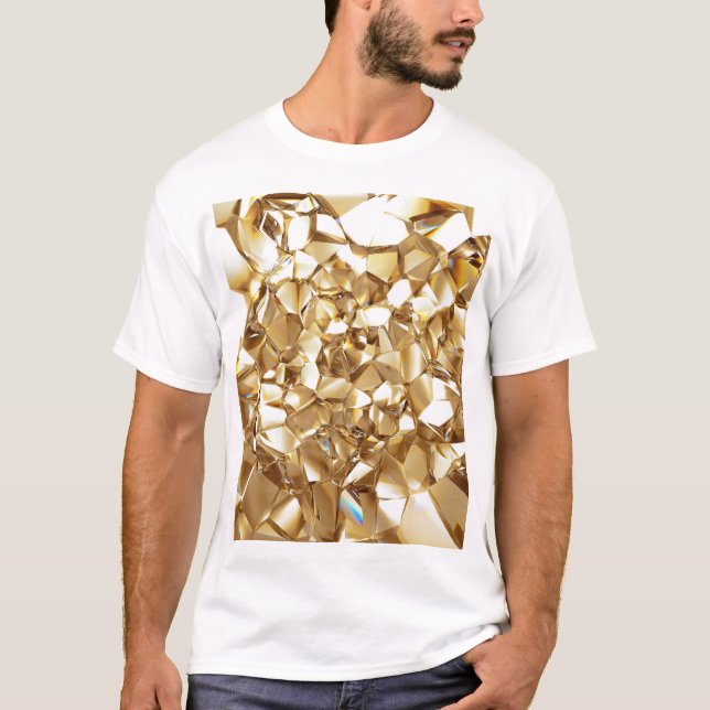 Camiseta Textura de oro de cristal abstracto en 3D. (Anverso)