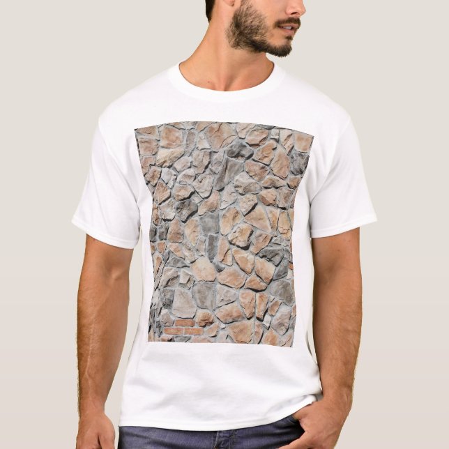 Camiseta Textura de piedra del castillo marrón antiguo (Anverso)