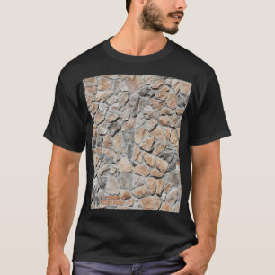 Camiseta Textura de piedra del castillo marrón antiguo