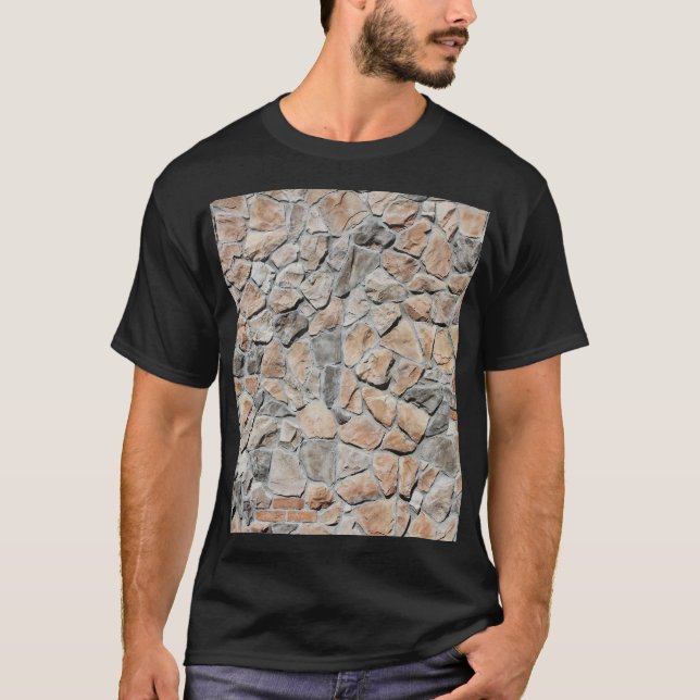 Camiseta Textura de piedra del castillo marrón antiguo (Anverso)