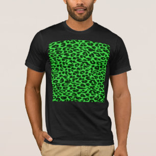 Camiseta Textura de piel de leopardo de patrón verde