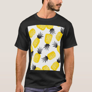 Camiseta Textura de piña, patrón de verano vintage.
