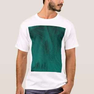 Camiseta Textura de plumas de color verde oscuro