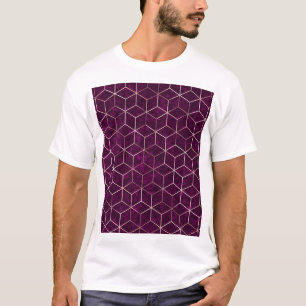 Camiseta Textura de Relieve metalizado dorado de espuma geo