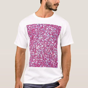 Camiseta Textura de Terrazzo: Elegancia blanca rosada.