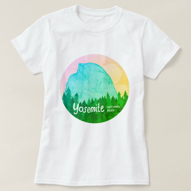 Camiseta Textura del Parque Nacional Yosemite Half Dome (Diseño del anverso)