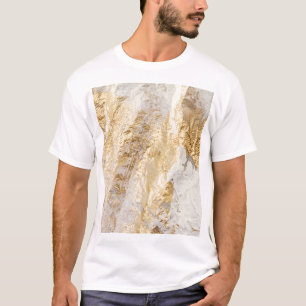 Camiseta Textura pintada con pincel de oro blanco.