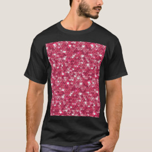 Camiseta Textura secuencial rosa, patrón vintage