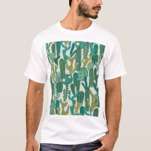 Camiseta Textura Vintage Repetida Cactus Green