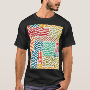 Camiseta Texturas de mosaico: Impresión de animales dibujad