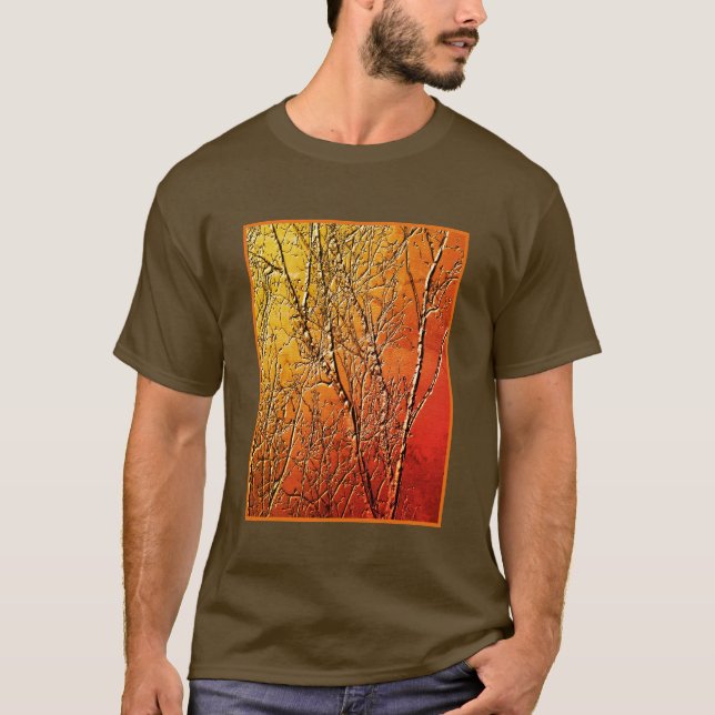 Camiseta Texturas esculpidas Aspecto arte de ramas de árbol (Anverso)