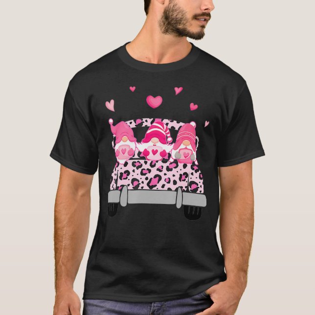 Camiseta Tg Leopard Truck Gnome Día de San Valentín Costume (Anverso)