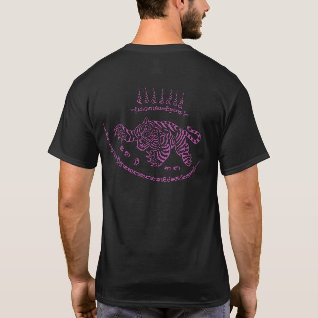 Camiseta Thai Tatto Designs Tiger " Yant Suea " Pink (Reverso)