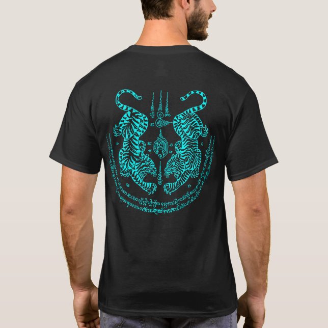 Camiseta Thai Tattoo Designs Tiger " Yant Suea Koo " Sky (Reverso)