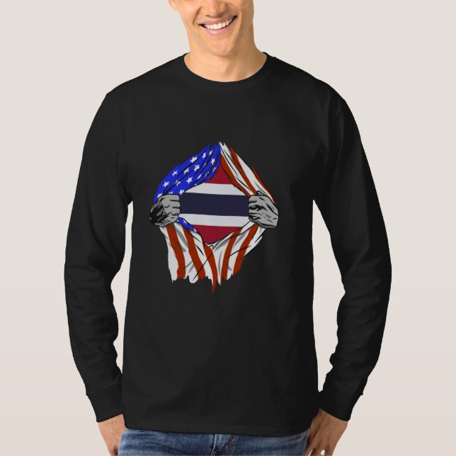 Camiseta Thailand Chest USA Thai Roots Thai Pride America T (Anverso)
