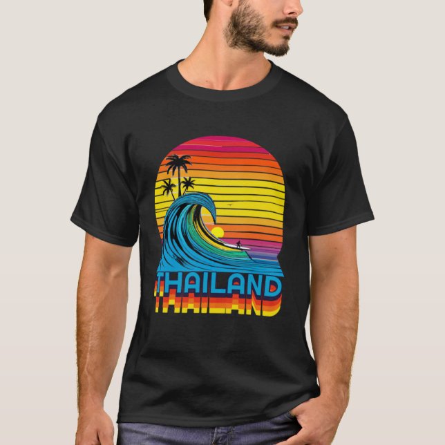 Camiseta Thailand Retro Throwback Surf & Thai Beach Souveni (Anverso)