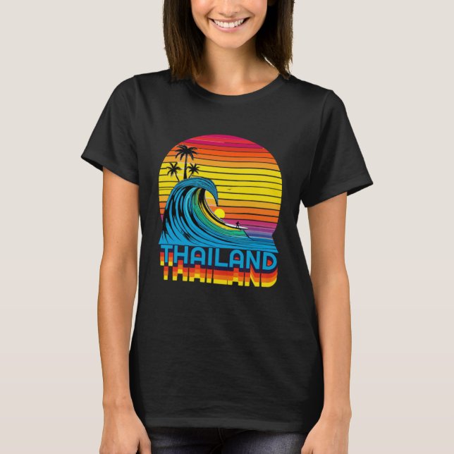 Camiseta Thailand Retro Throwback Surf & Thai Beach Souveni (Anverso)