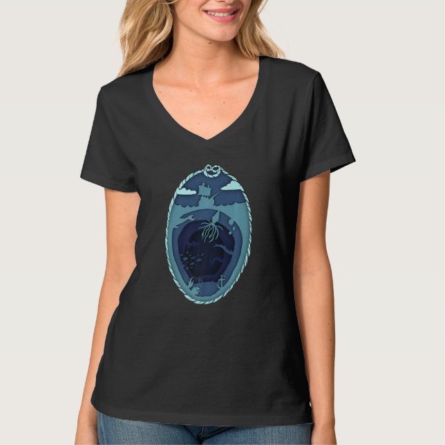 Camiseta Thalassophobia Ocean Pirate Ship in the Deep Sea f (Anverso)