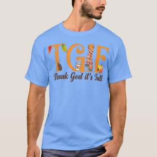 Camiseta Thank God Its FallTGIFTeacher Love FallAutumn gift