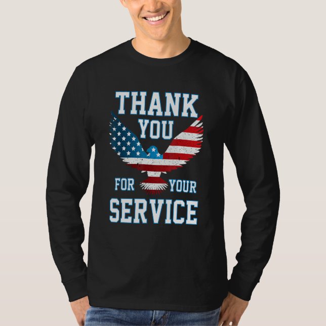 Camiseta Thank You for your Service Patriotic Eagle Veteran (Anverso)