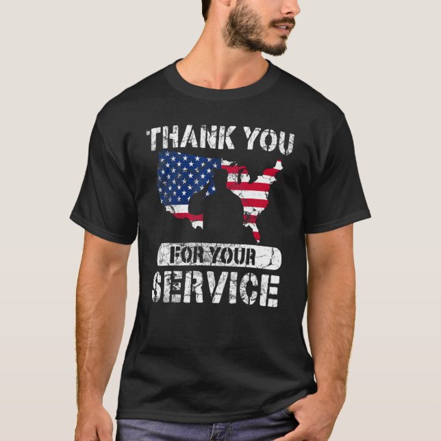Camiseta Thank You For Your Service Patriotic Veterans Day_ (Anverso)