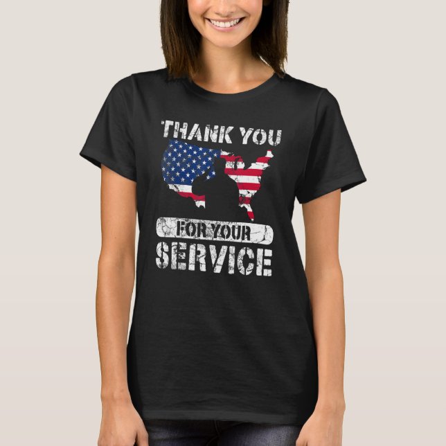 Camiseta Thank You For Your Service Patriotic Veterans Day_ (Anverso)
