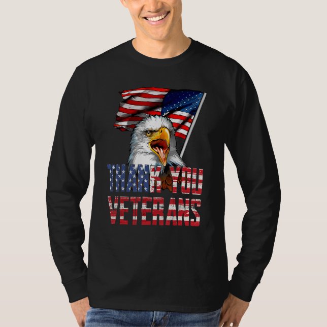 Camiseta Thank You Veterans American Eagle US Flag for 4th  (Anverso)
