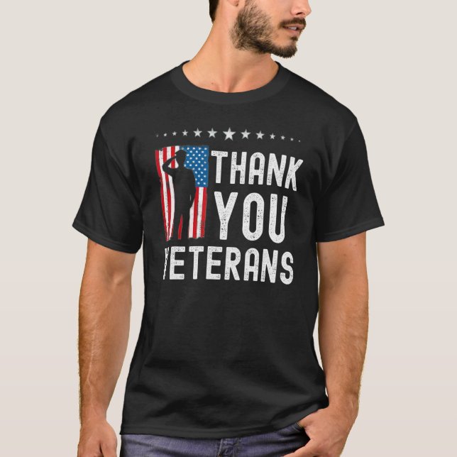 Camiseta Thank You Veterans   American Flag Celebration (Anverso)