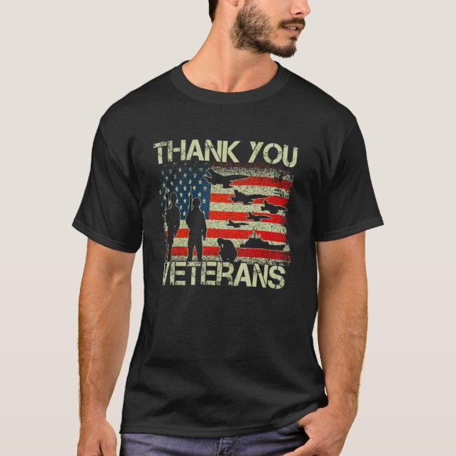Camiseta Thank You Veterans Combat Boots Poppy Flower Veter (Anverso)