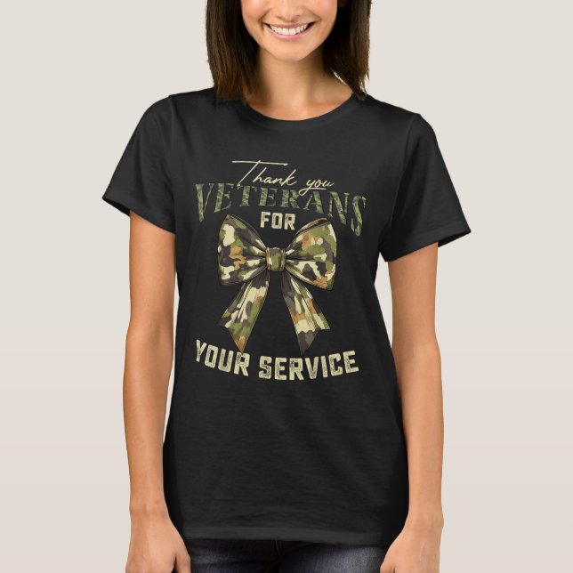 Camiseta Thank You Veterans For Your Service Veterans Day  (Anverso)
