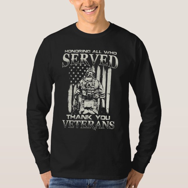Camiseta Thank You Veterans Honoring All Who Served (Anverso)