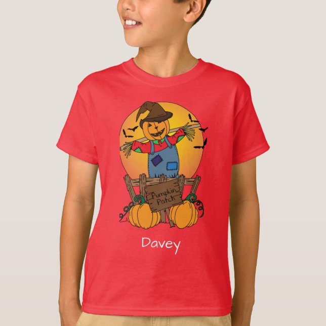 Camiseta Thankding Happy Pumpkin Patch Scarecrow (Anverso)
