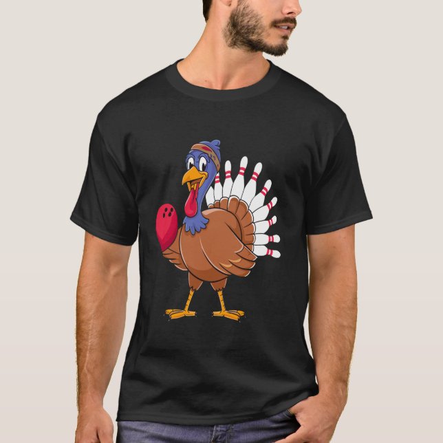 Camiseta Thankding Turkey Bowling Pin Mateo Team T Sh (Anverso)
