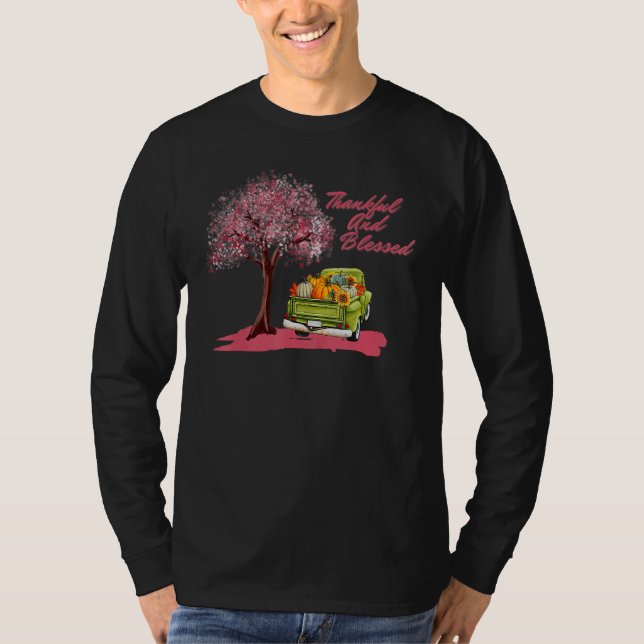 Camiseta Thankful And Blessed Thanksgiving pumpkin and autu (Anverso)