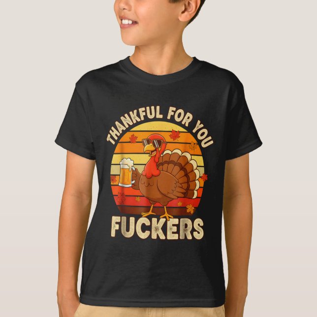 Camiseta Thankful For You Forers Thanksgiving Happy Turkey  (Anverso)