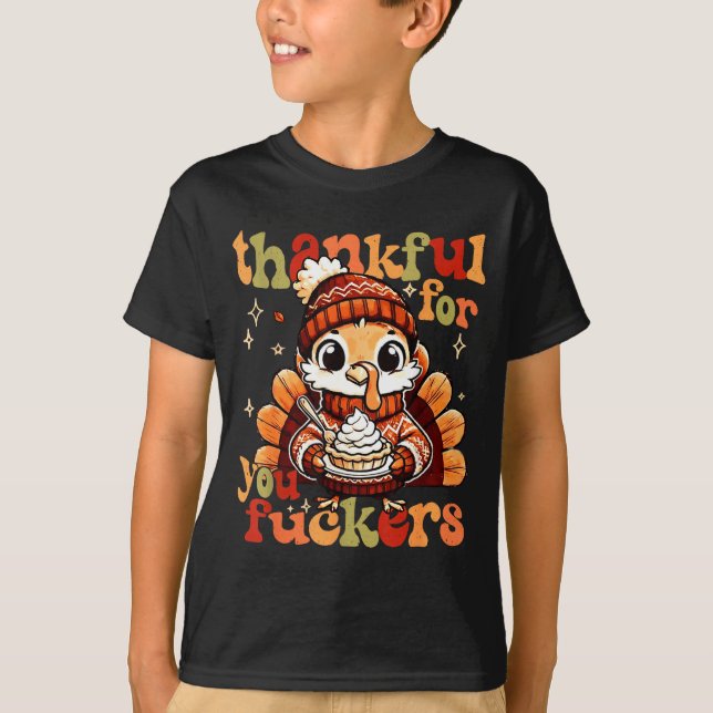 Camiseta Thankful For You Forers Thanksgiving Turkey Pumpki (Anverso)