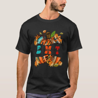 Camiseta Thankful Grateful Blessed EMT Pumpkin Autumn Fal