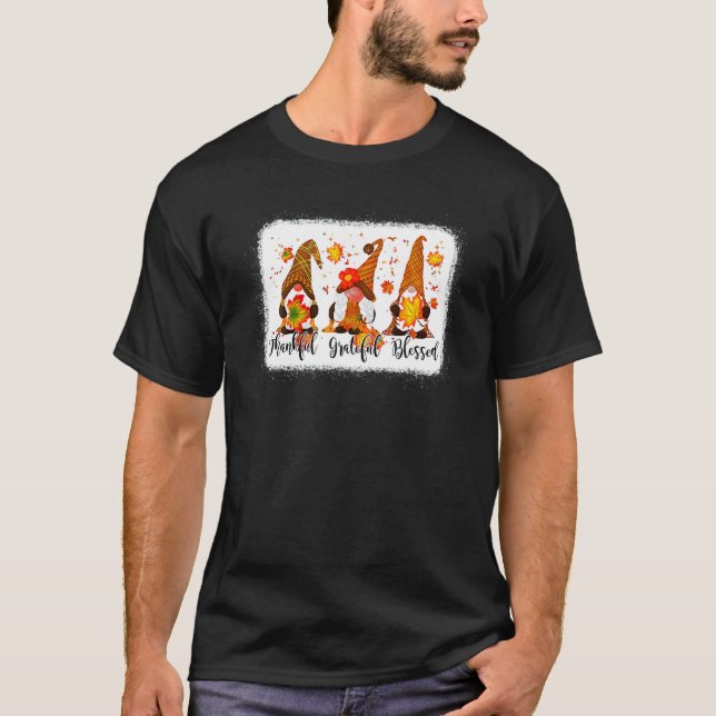 Camiseta Thankful Grateful Blessed Fall Gnomes Autumn Thank (Anverso)