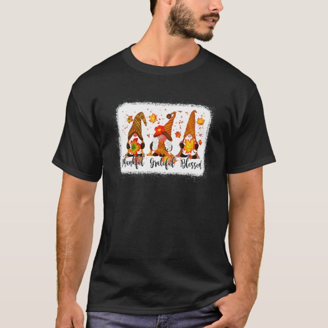 Camiseta Thankful Grateful Blessed Fall Gnomes Autumn Thank (Anverso)