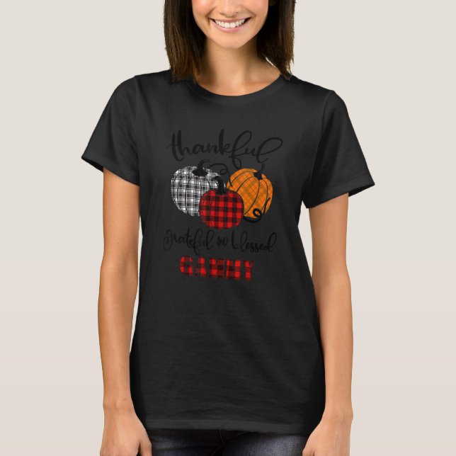 Camiseta Thankful Grateful Blessed Gammy Autumn Fall Pumpki (Anverso)