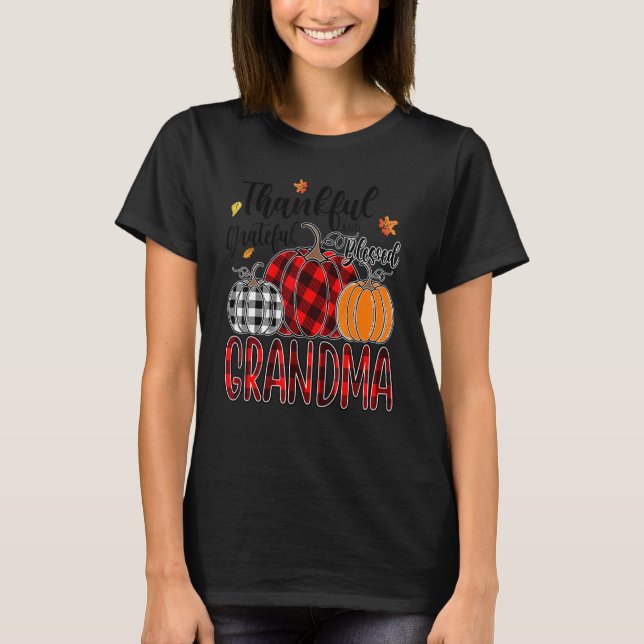 Camiseta Thankful Grateful Blessed Grandma Pumpkin Truck Th (Anverso)