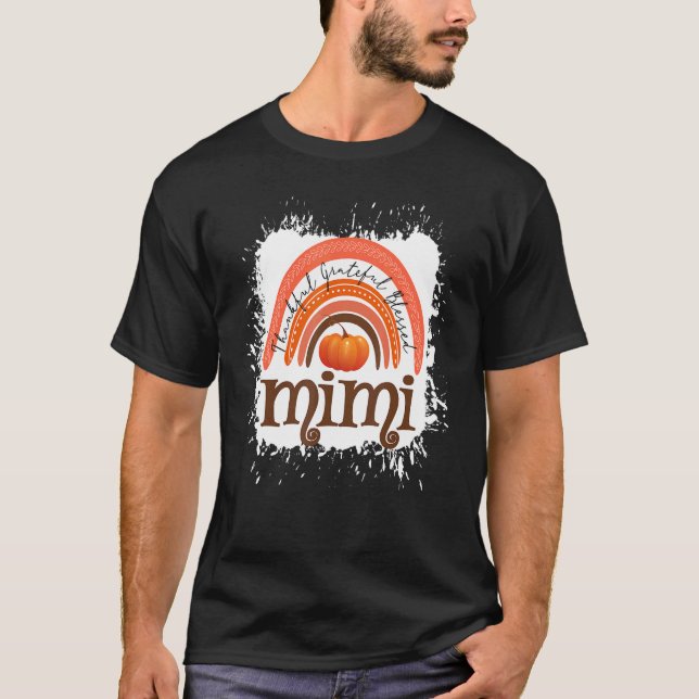 Camiseta Thankful Grateful Blessed Mimi Fall Pumpkin Thanks (Anverso)