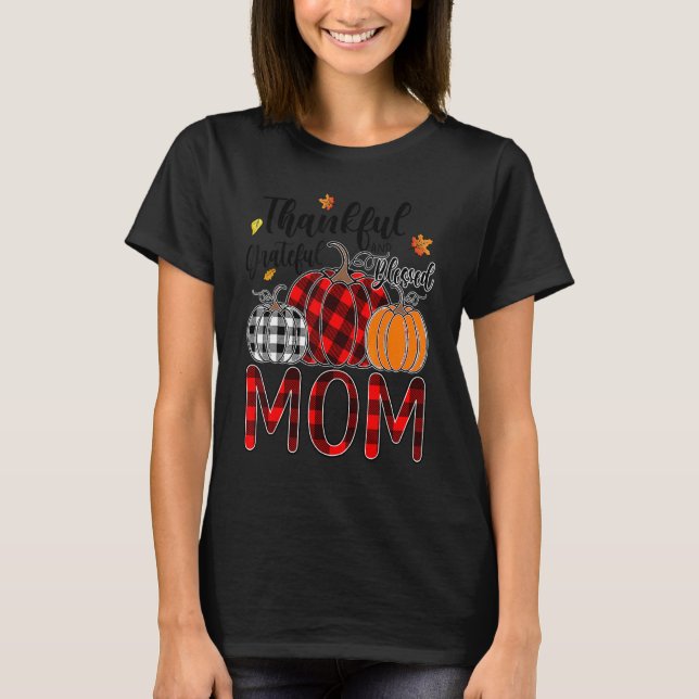 Camiseta Thankful Grateful Blessed Mom Pumpkin Truck Thanks (Anverso)