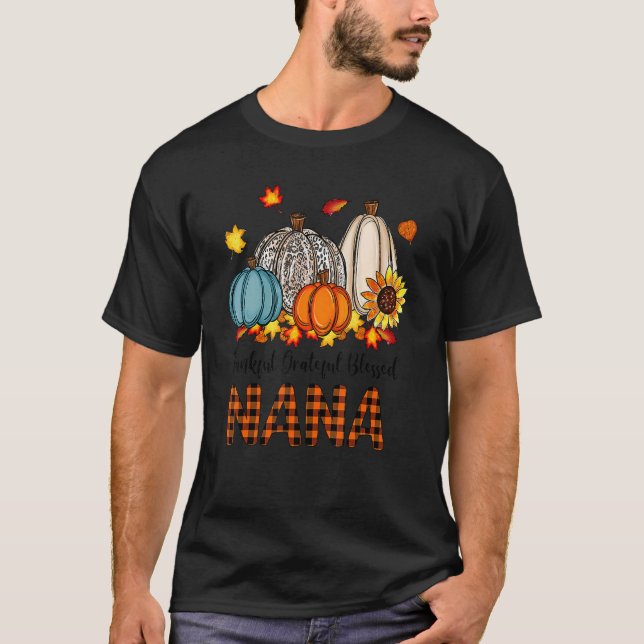 Camiseta Thankful Grateful Blessed Nana Pumpkins Fall Thank (Anverso)