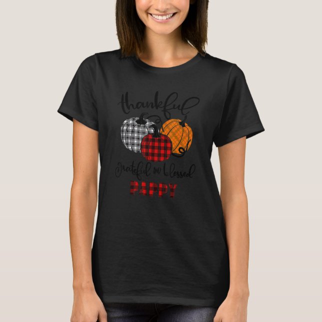 Camiseta Thankful Grateful Blessed Pappy Autumn Fall Pumpki (Anverso)
