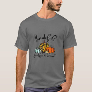 Camiseta Thankful Grateful Blessed Pumpkin Leopard Plaid Th