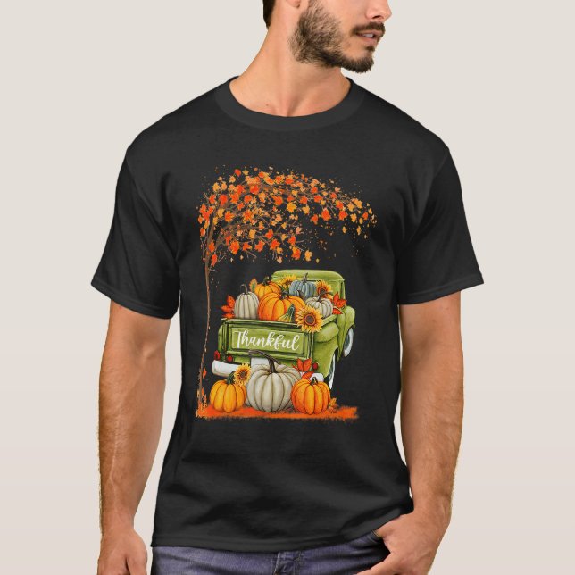 Camiseta Thankful Grateful Blessed Pumpkin Truck Its Fall Y (Anverso)