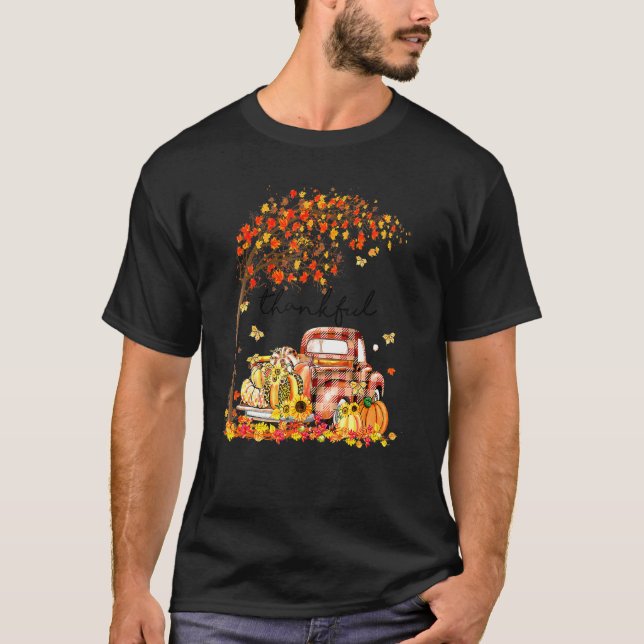 Camiseta Thankful Grateful Blessed Pumpkin Truck Its Fall Y (Anverso)