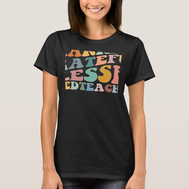Camiseta Thankful Grateful Blessed Sped Teacher Fall Thanks (Anverso)
