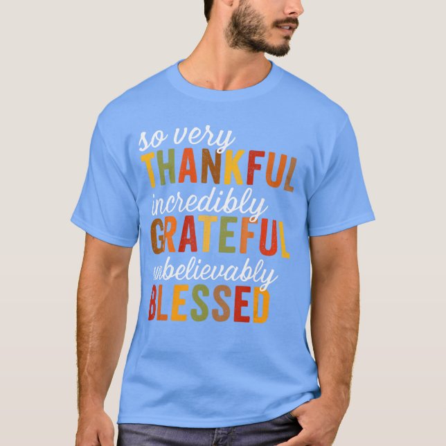 Camiseta Thankful Grateful Blessed Thanksgiving (Anverso)
